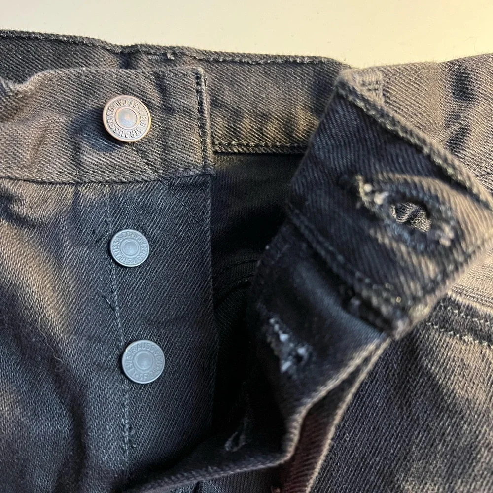 LEVI’s Black Jeans Men’s SZ 34/34 Levi’s 501 Label Black Denim Pant Button Fly